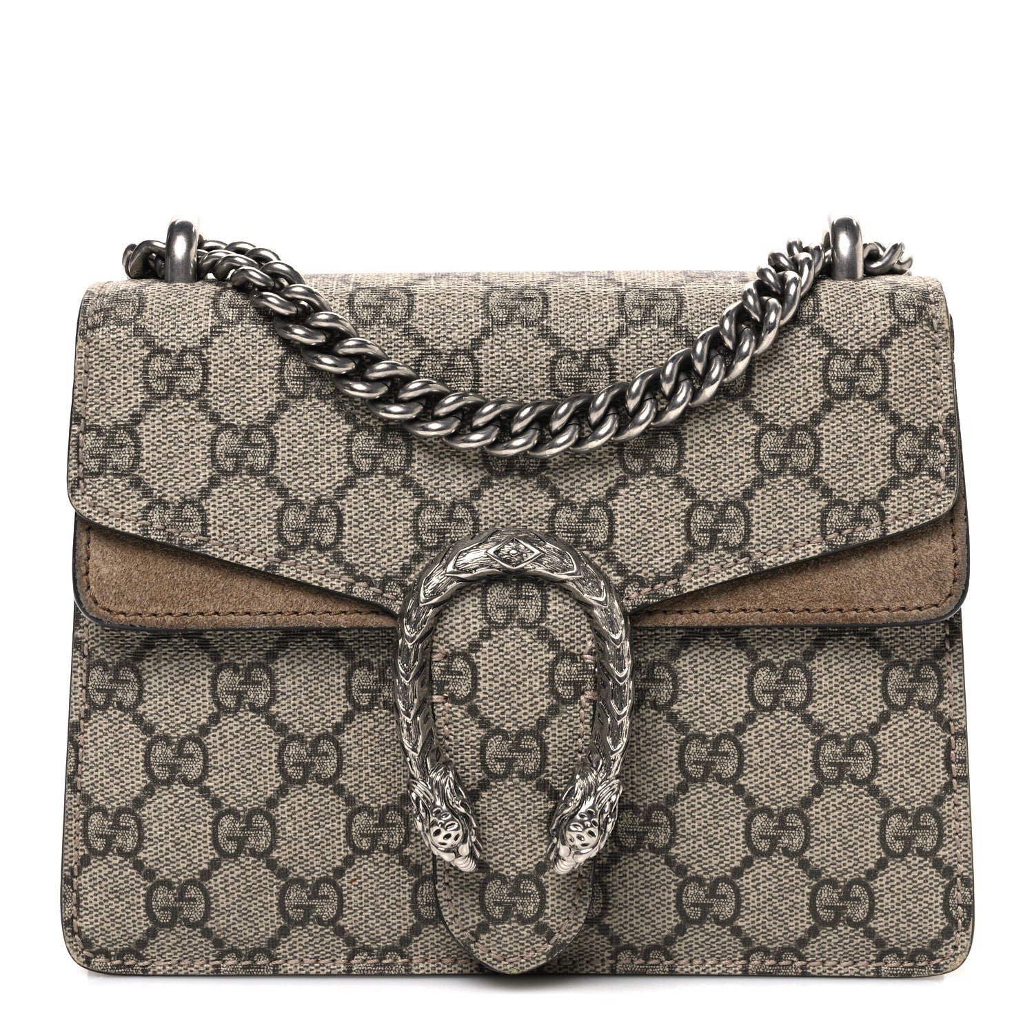 Gucci GG Supreme Monogram Mini Dionysus Shoulder Bag Taupe