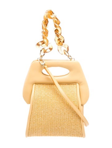 Themoire Leather Top Handle Bag