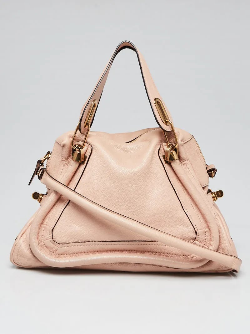 Chloe Light Pink Pebbled Leather Medium Paraty Bag