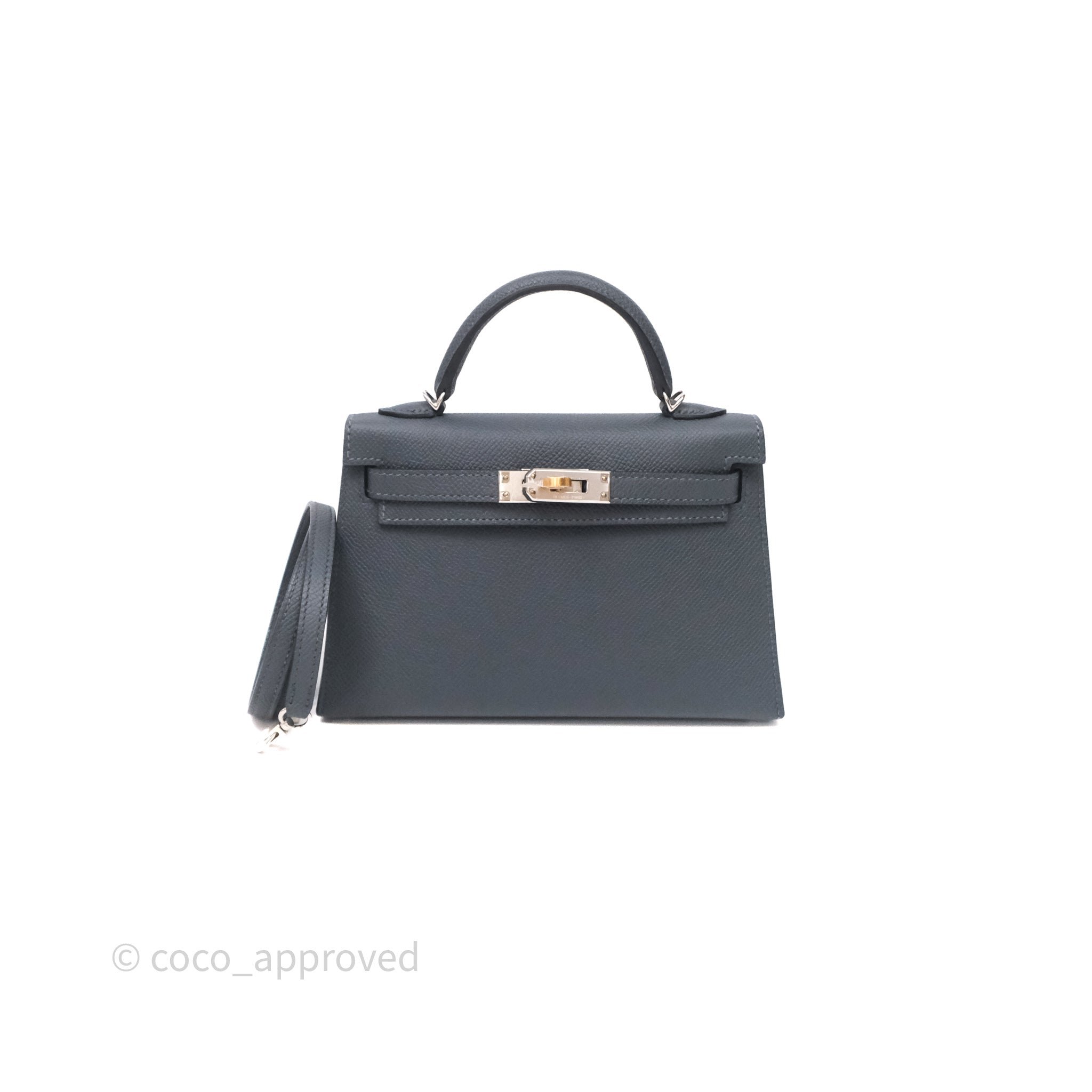 Hermes Hermès Mini Kelly Ardoise 85 Epsom CT Hardware