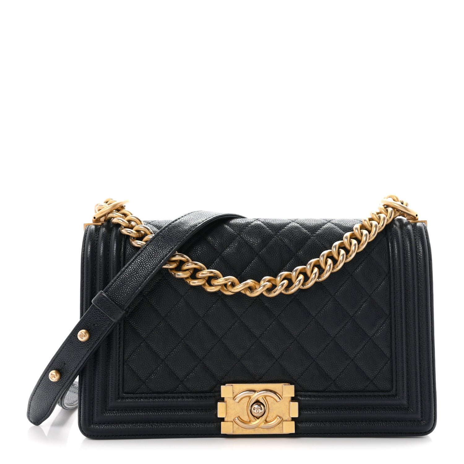 Chanel Caviar Quilted Medium Boy Flap Navy