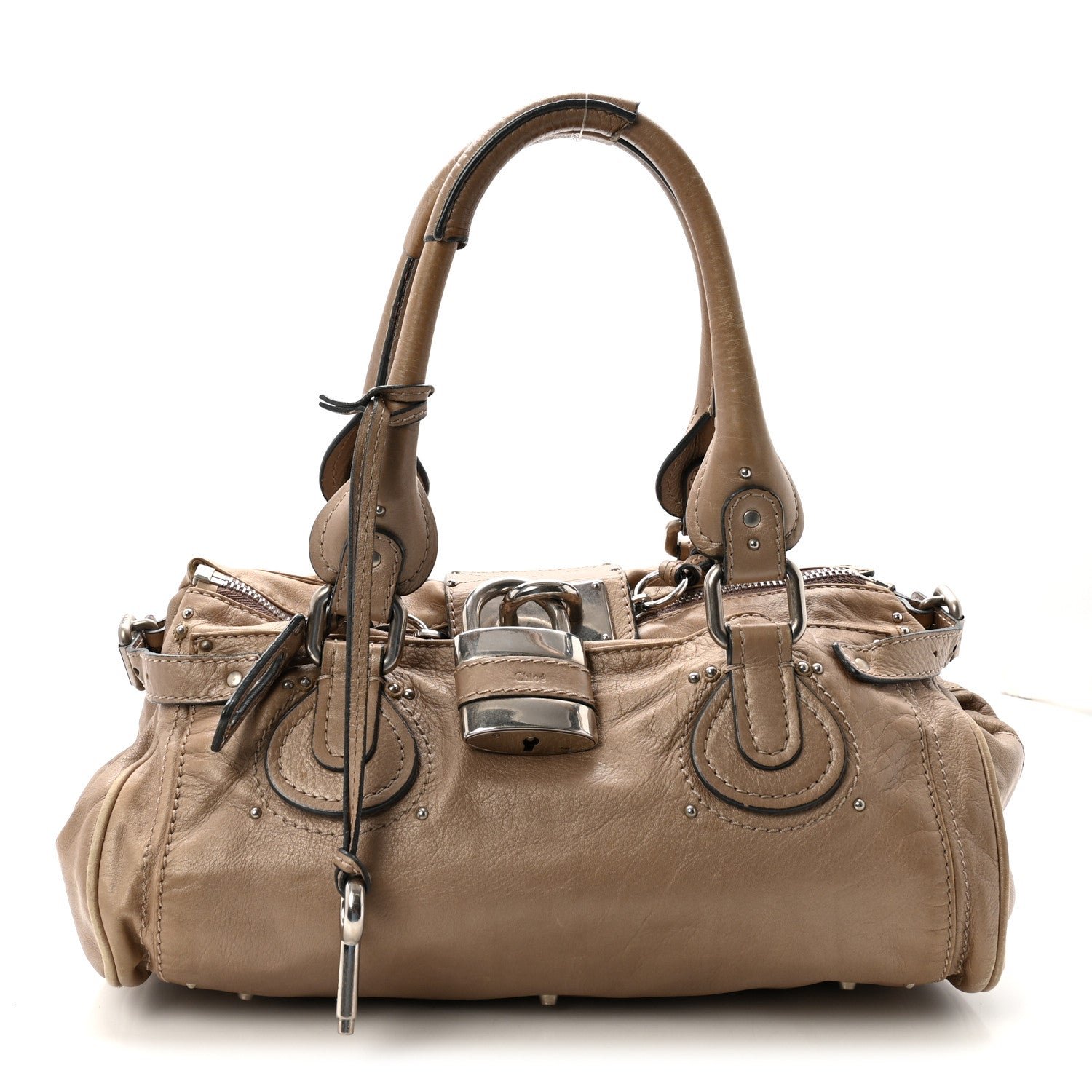 Chloe Calfskin Medium Paddington Satchel Beige