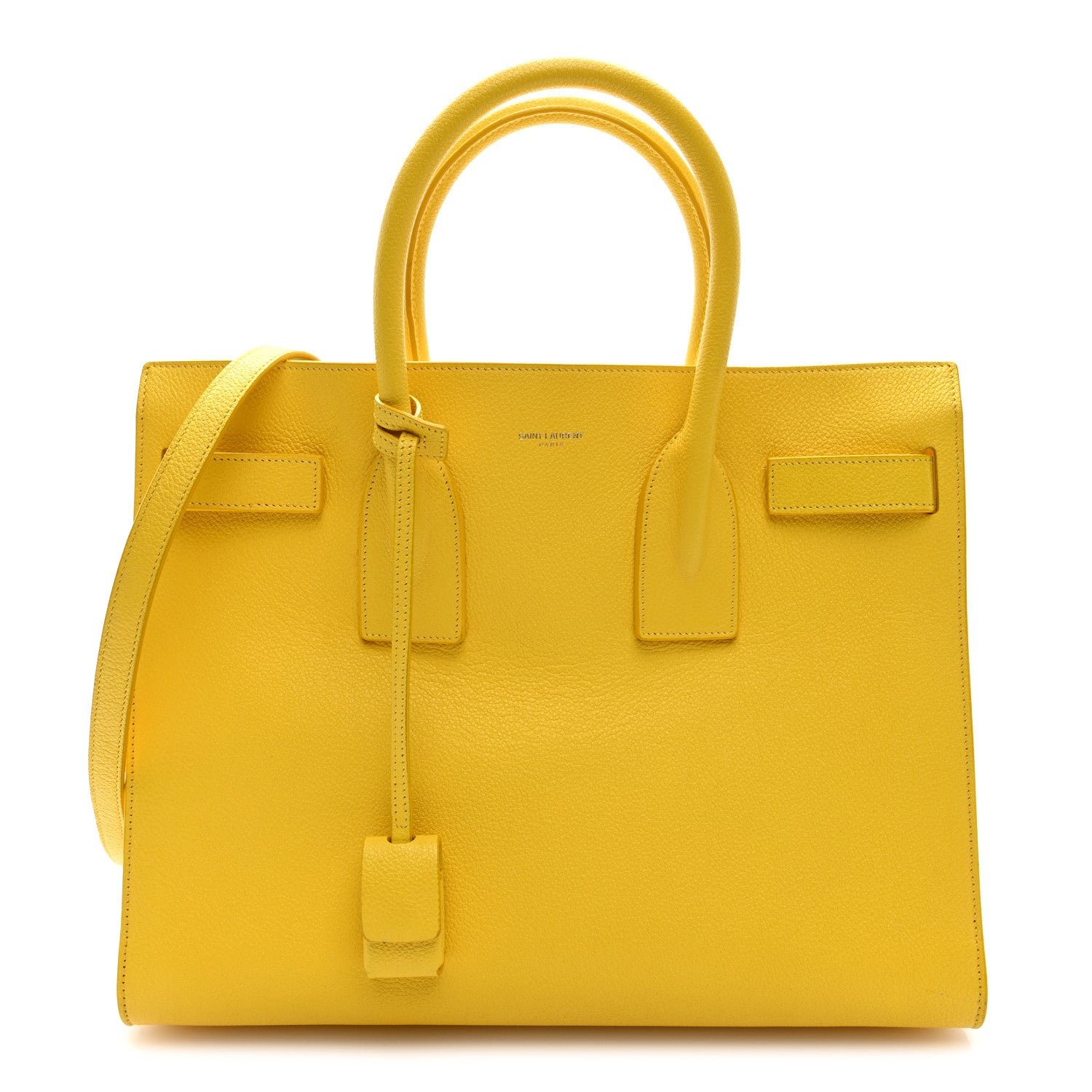 Saint Laurent Grained Calfskin Small Sac De Jour Jaune