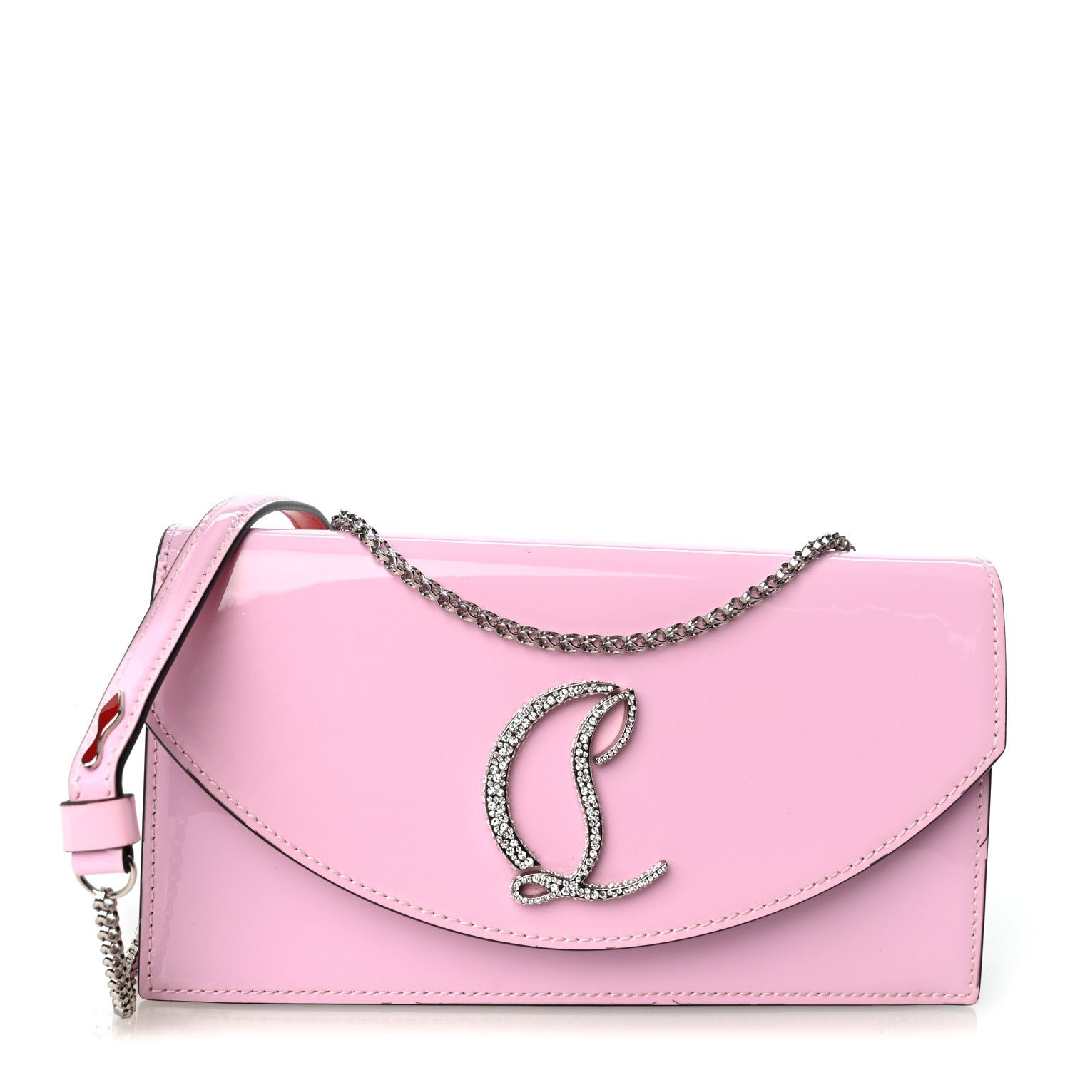 Christian Louboutin Patent Calfskin Loubi54 Crossbody Clutch Pink