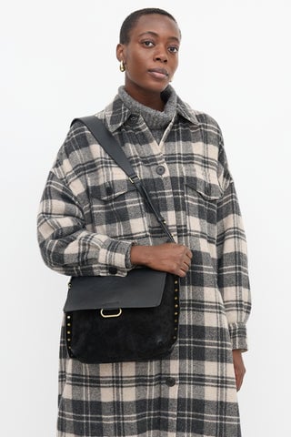 Suede & Leather Asli Shoulder Bag
