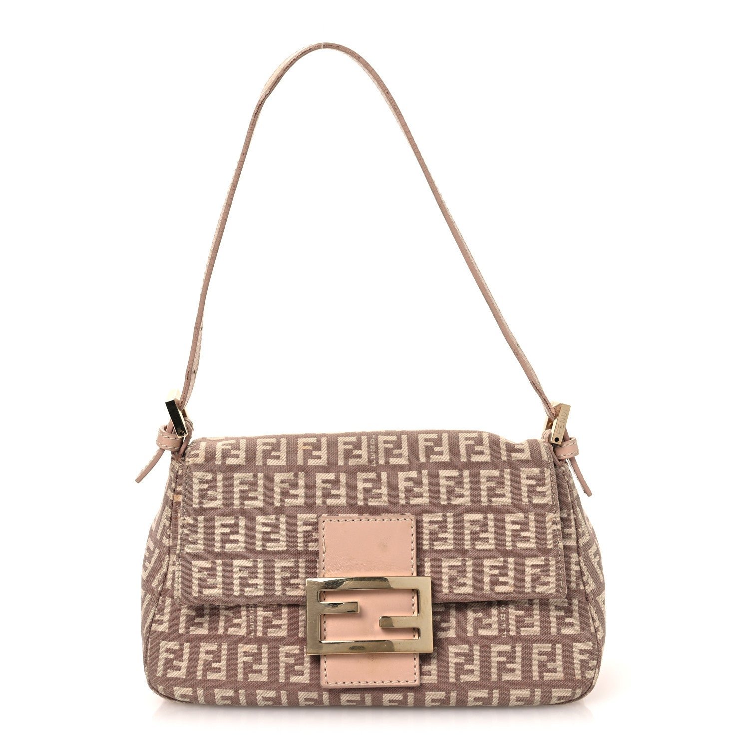 Fendi Zucchino Vitello Mini Mama Baguette Cipria Teint