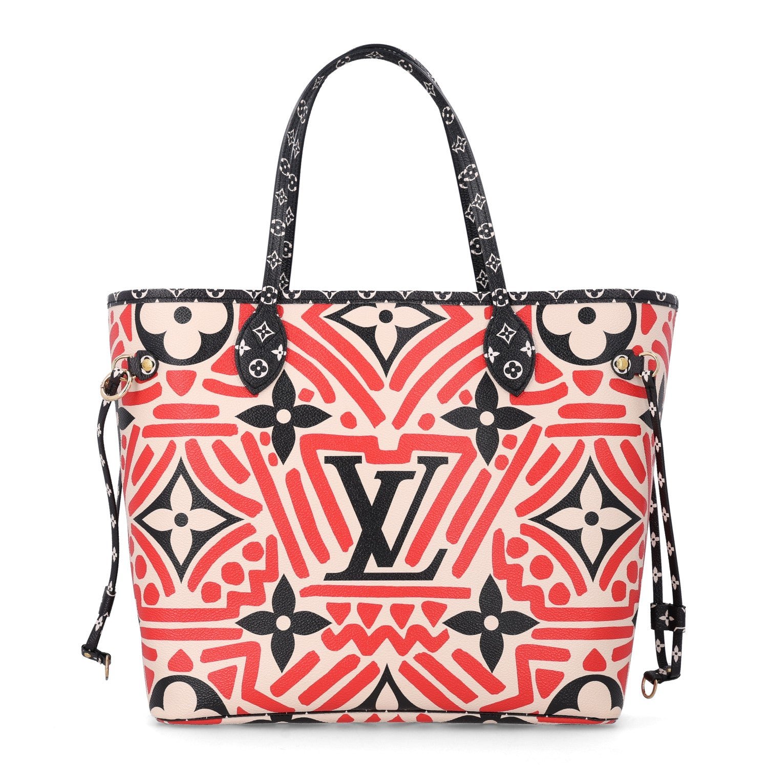 Louis Vuitton Monogram Giant Crafty Neverfull MM Creme Rouge Black