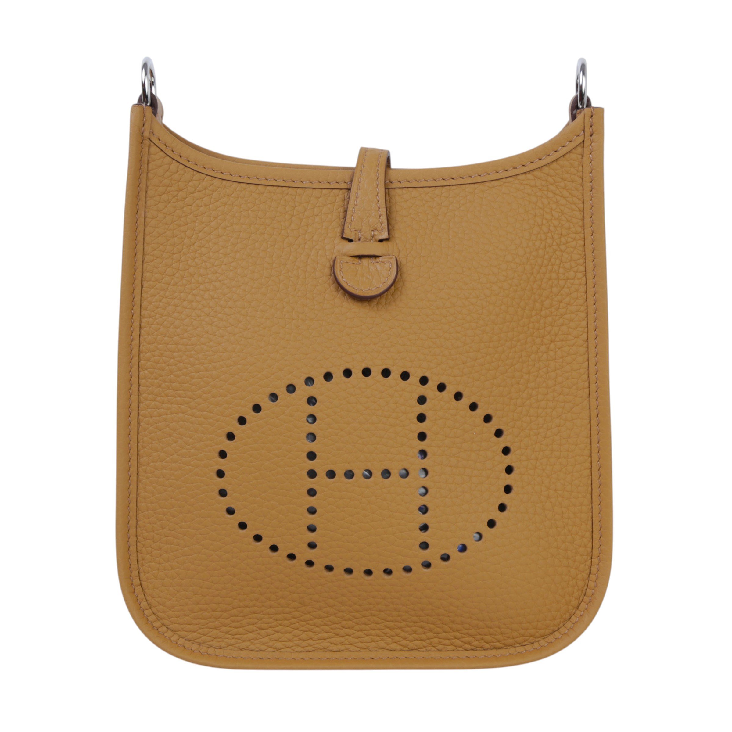 Hermes Unused ( Rank NS ) HERMÈS Mini Evelyne 16 Amazone 112cm Chai (0M) Clemence Palladium hardware K (2025)