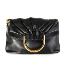 Stella McCartney Stella McCartney Black Vegan Leather Nina Fold-Over Frame Bag