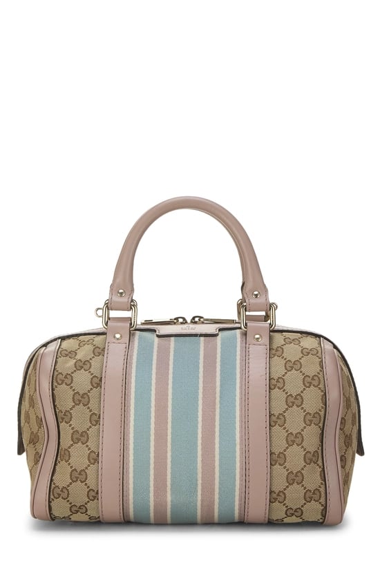 Pink Original GG Canvas Web Boston Handbag Small