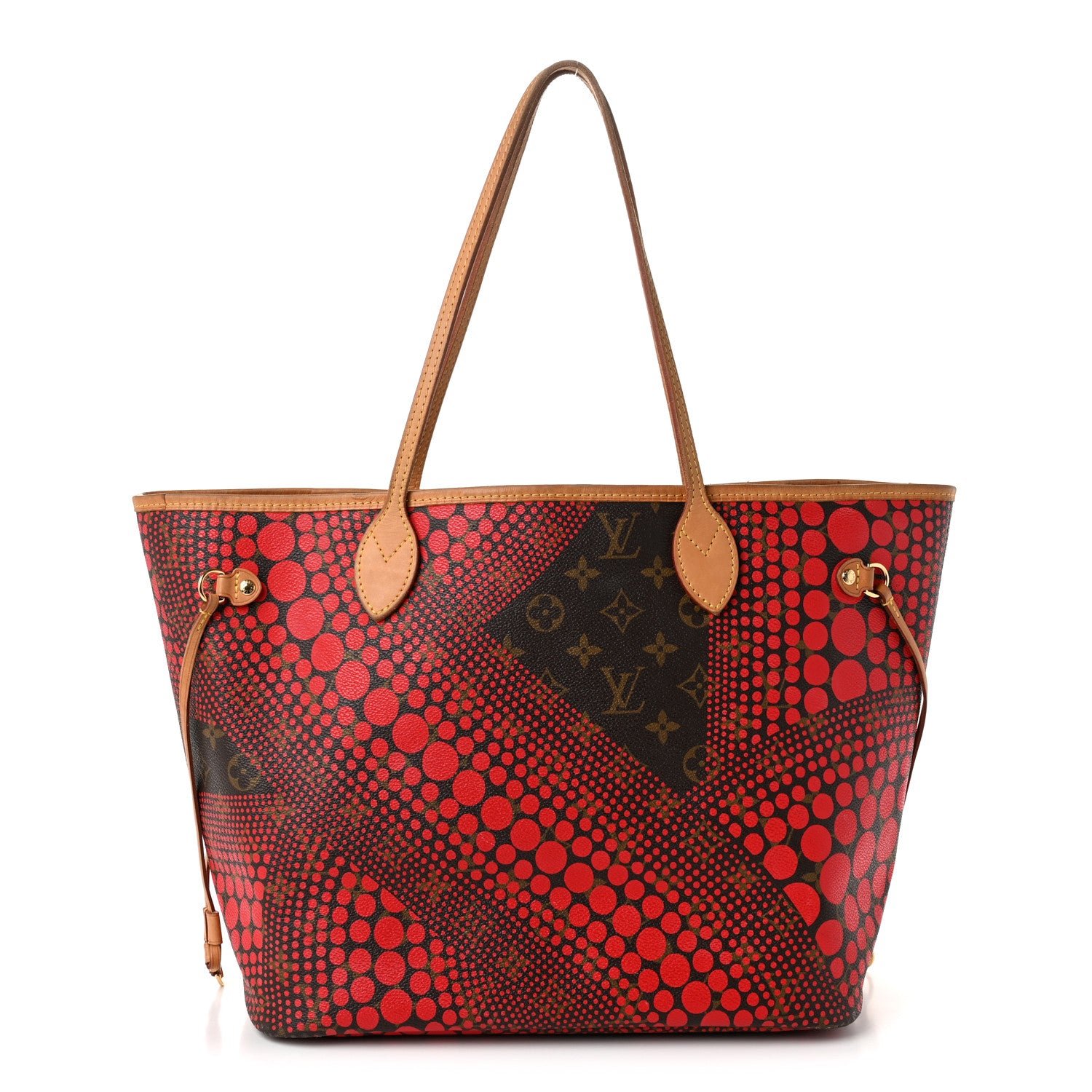 Louis Vuitton Monogram Kusama Waves Neverfull MM Red