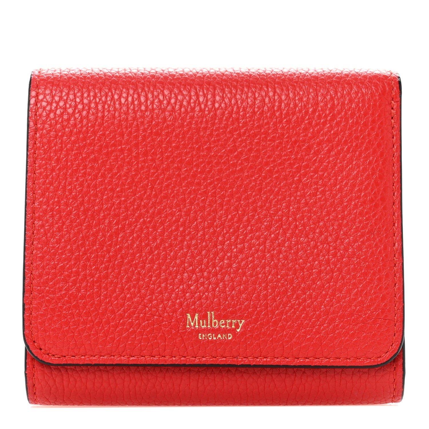 Mulberry Small Classic Grain Tri-fold Wallet Red