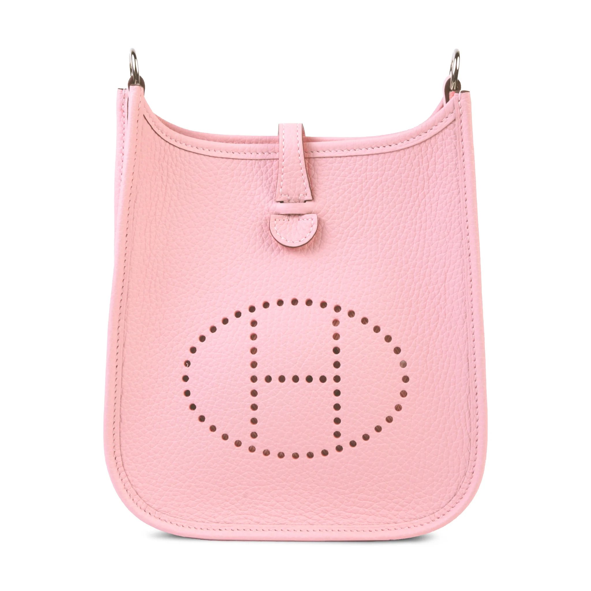 Unused ( Rank NS ) HERMÈS Mini Evelyne 16 Amazone 112cm Rose Sakura (3Q) Clemence Palladium hardware K (2025)