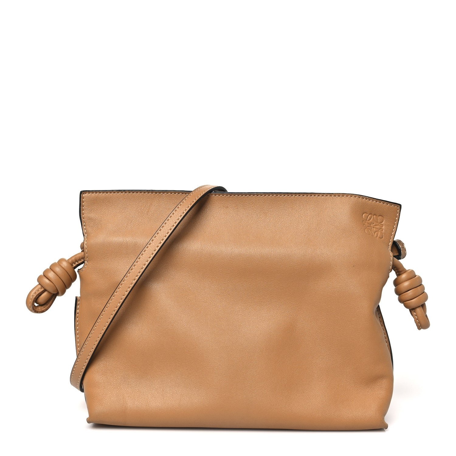 Loewe Calfskin Mini Flamenco Knot Clutch Warm Desert