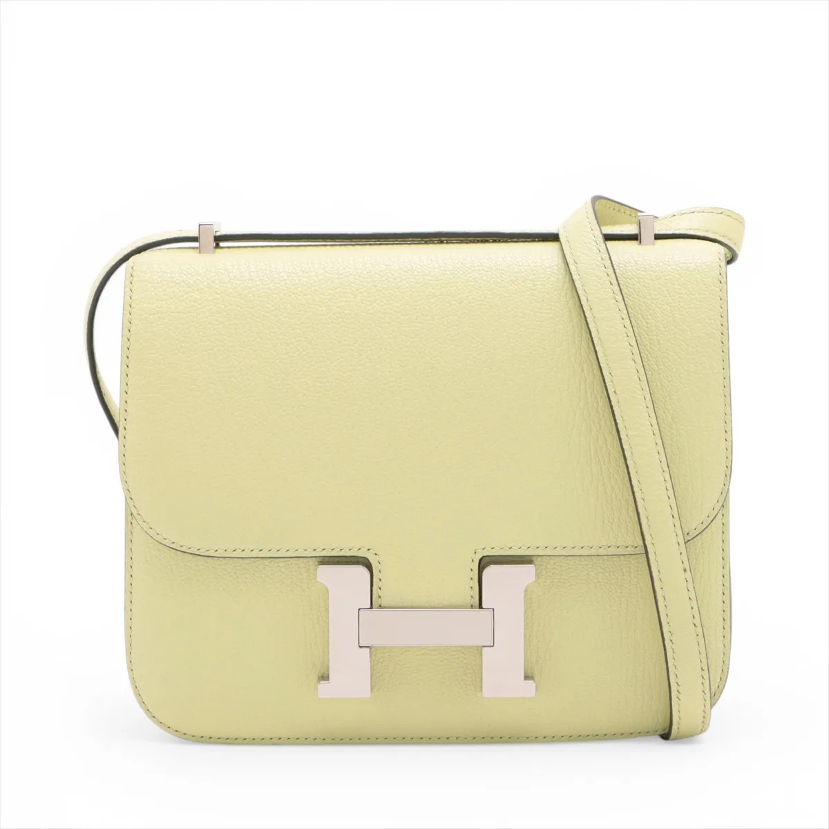Hermès Constance 3 Mini 18 Chevre Jaune Bourgeon Silver Metal Fittings