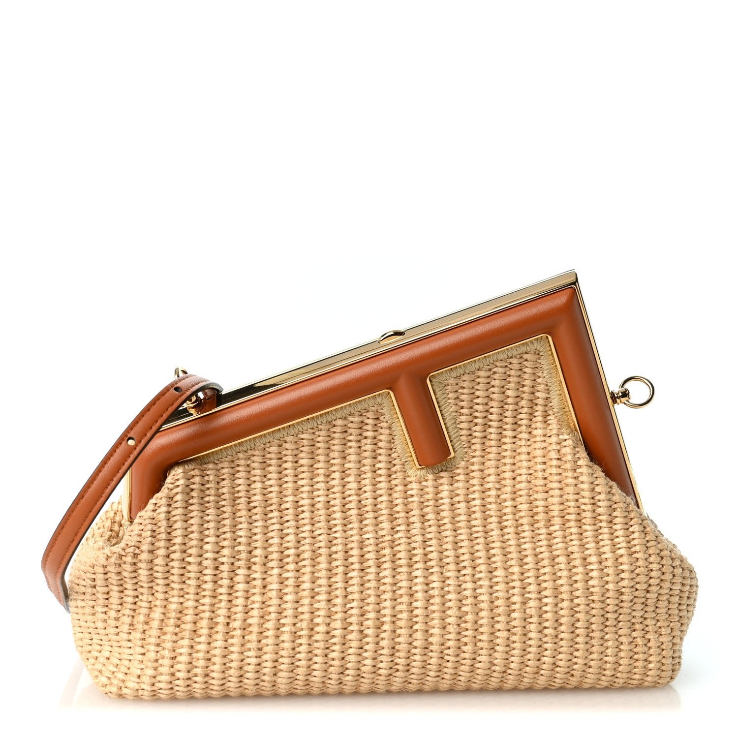 Fendi Paglia Chicco Diriso Nappa Small Fendi First Alchemy Brandy