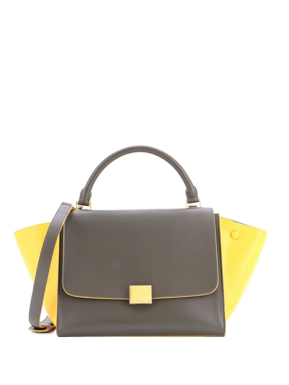 Bicolor Trapeze Bag Leather Small satchel