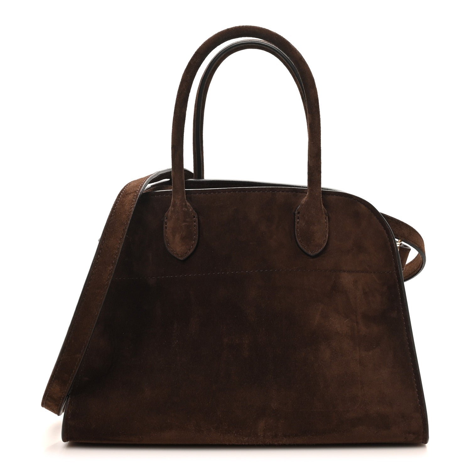 The Row Suede Soft Margaux 10 Bag Mocha