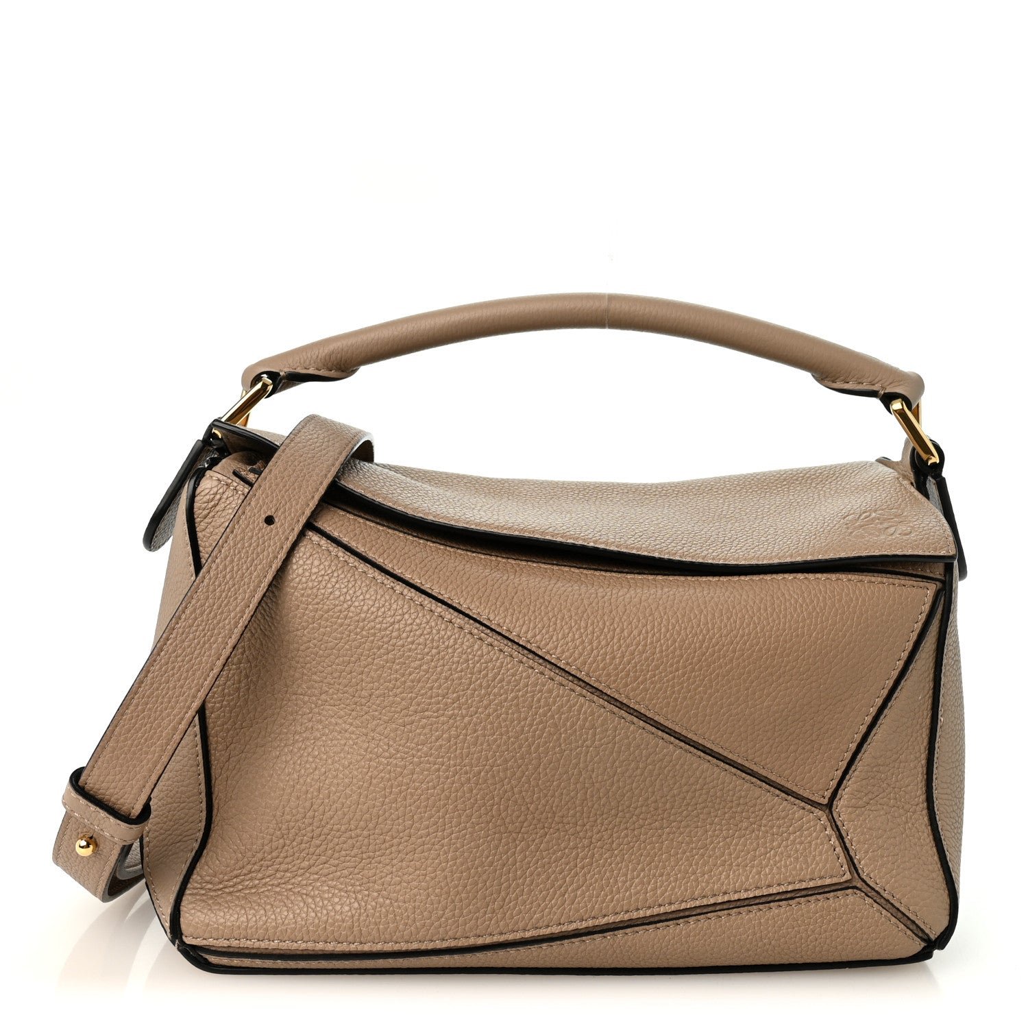 Loewe Grained Calfskin Small Puzzle Bag Sand