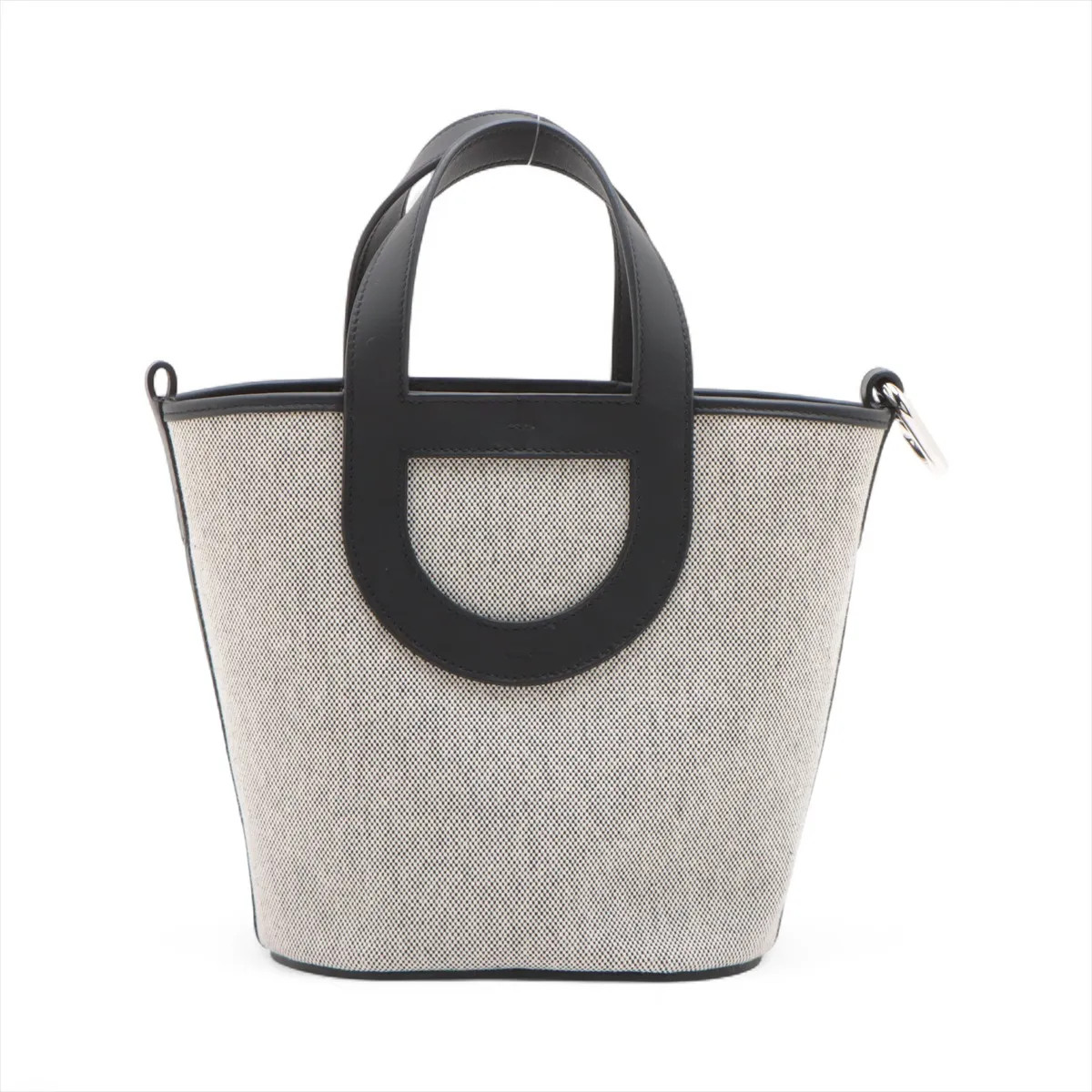 Hermès In the loop 18 Toile H x Veau Swift Beige x black Silver Metal Fittings W