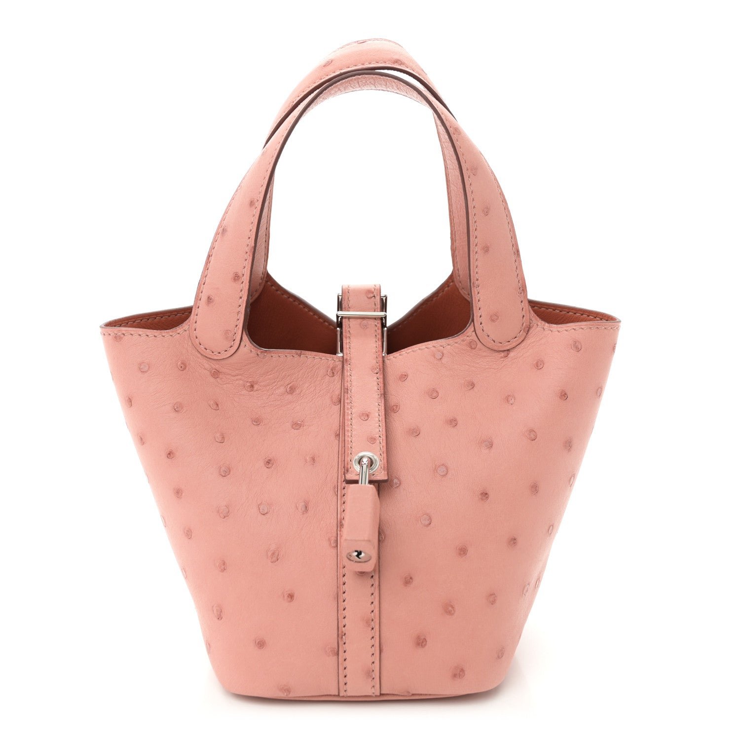 Hermes Ostrich Micro Picotin Lock Terre Cuite