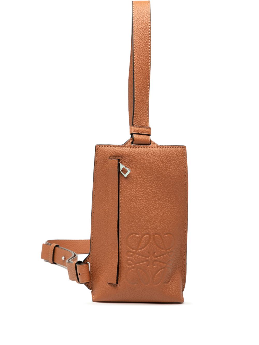 2000-2020 Soft Grained Calfskin Vertical T Pocket crossbody bag