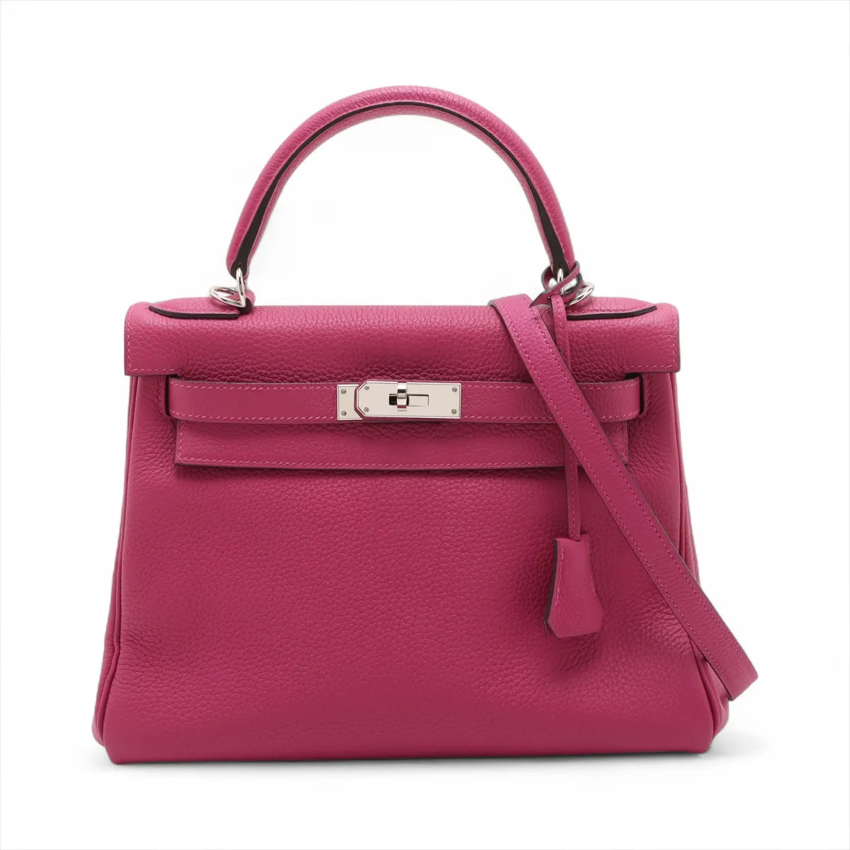 Hermès Kelly 28 Le Tournay Togo Rose Purple Silver Metal Fittings