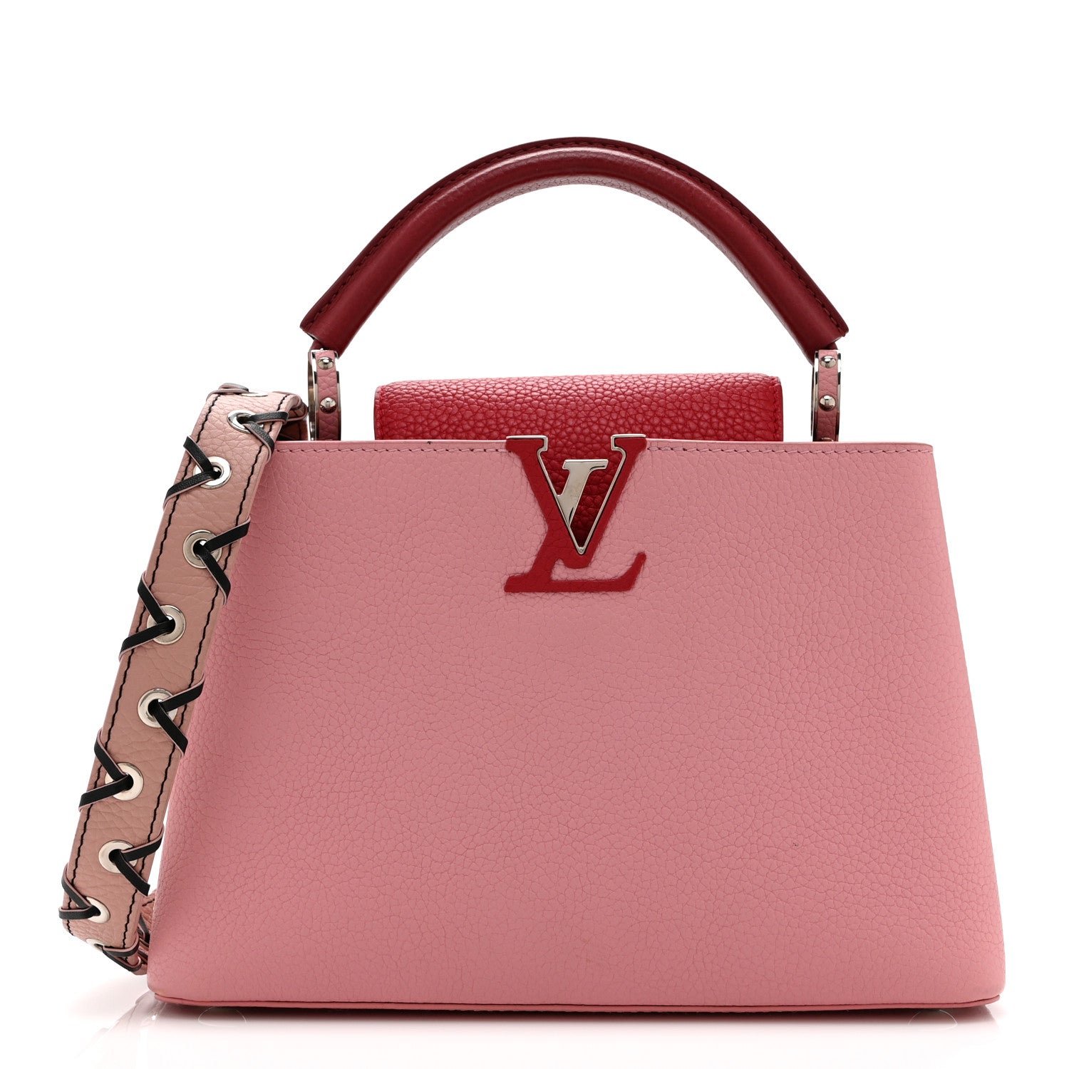 Louis Vuitton Taurillon Capucines BB Pink Dark Red