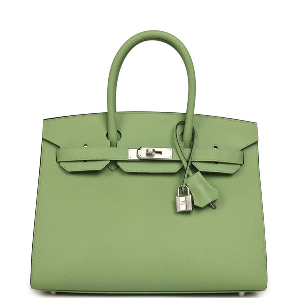 Hermes Hermes Birkin Sellier 30 Vert Criquet Epsom Palladium Hardware