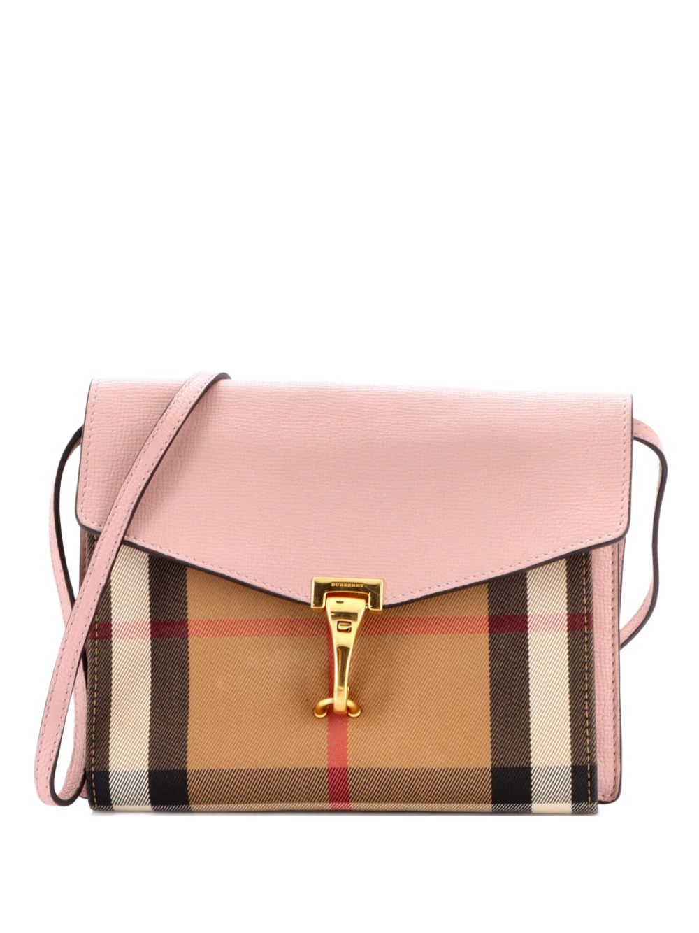 Macken Leather and House Check Canvas Small crossbody bag