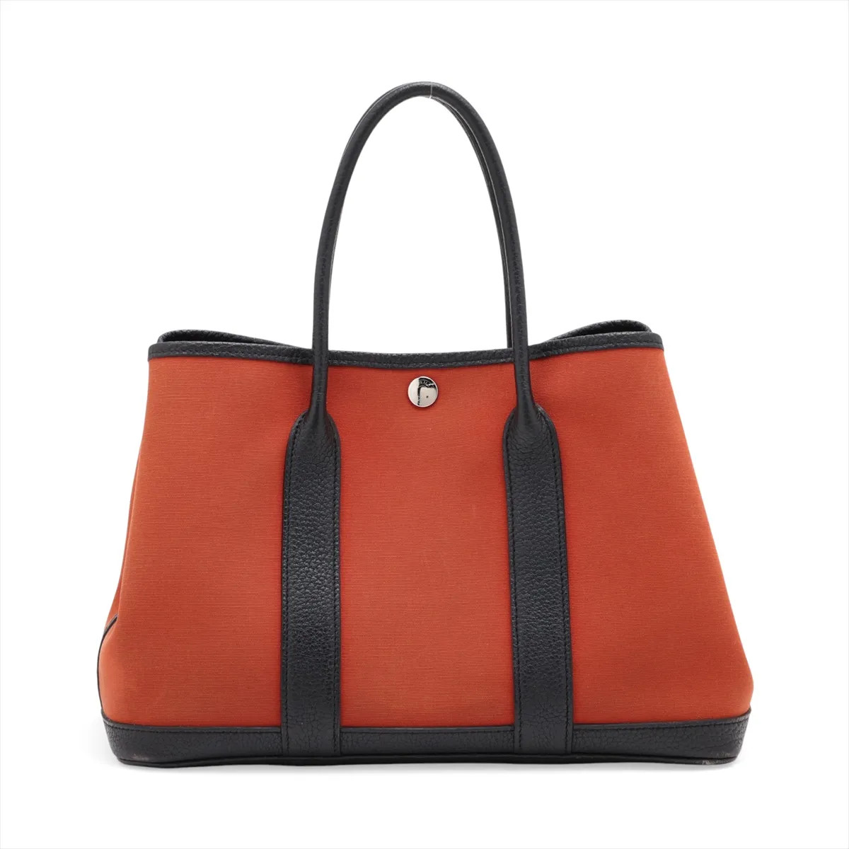 Hermès Garden Party 30 TPM Toile Officier × Negonda Brown Silver Metal Fittings