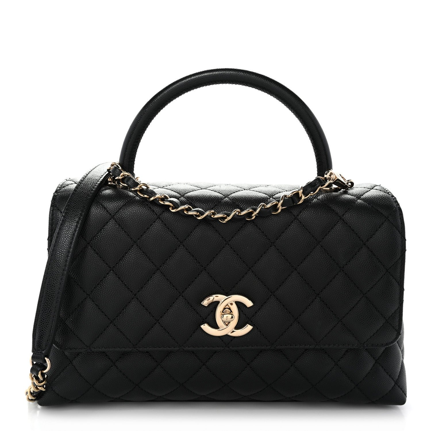 Chanel Caviar Quilted Small Coco Handle Flap Black