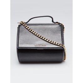 Givenchy Givenchy Black Grained Leather Pandora Box Mini Crossbody Bag