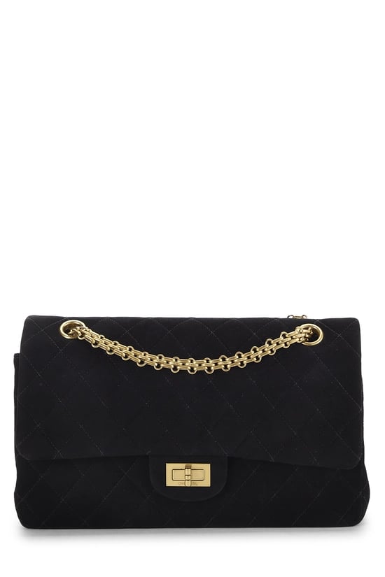 Black Quilted Suede 2.55 Reissue Flap 225