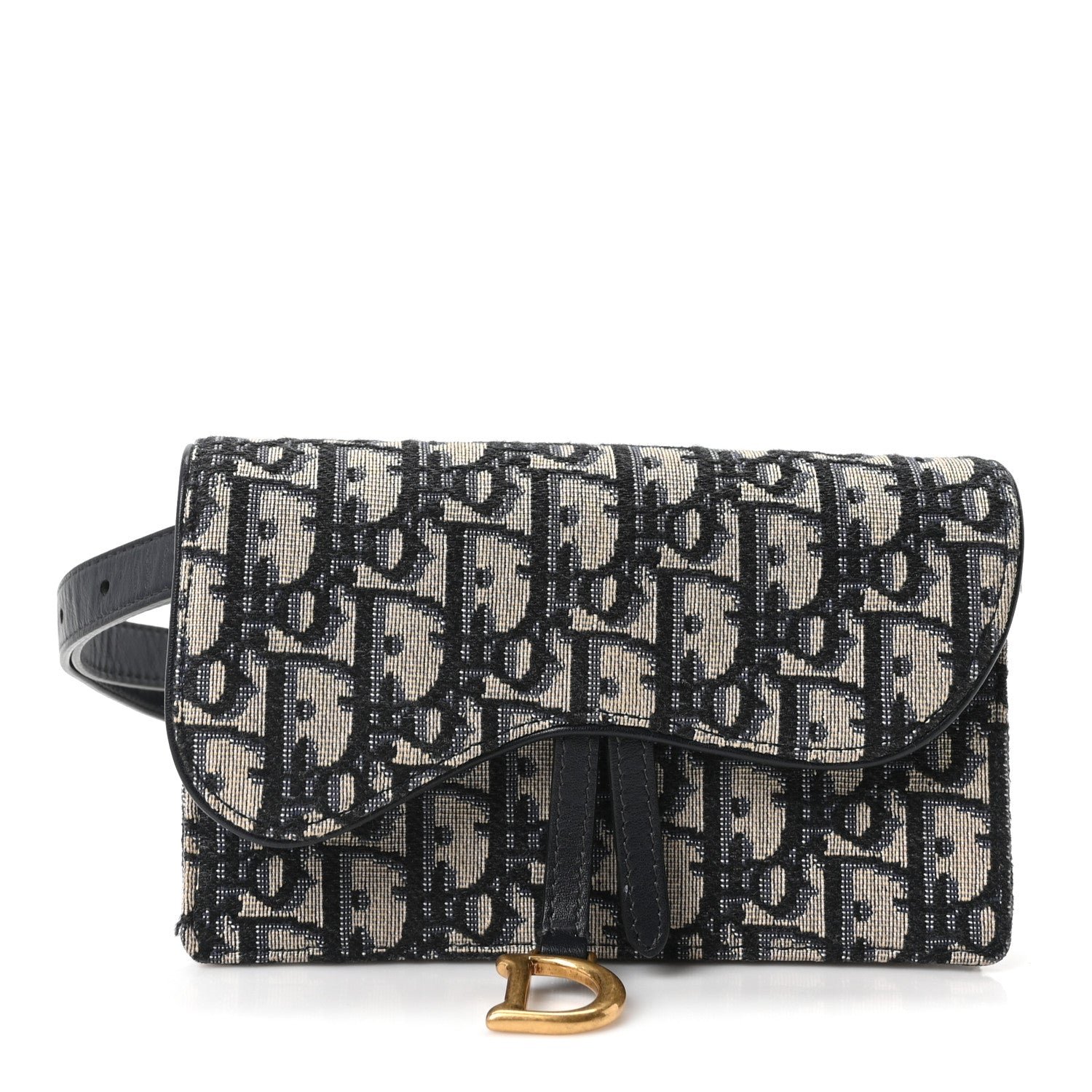Christian Dior Oblique Saddle Belt Bag Blue