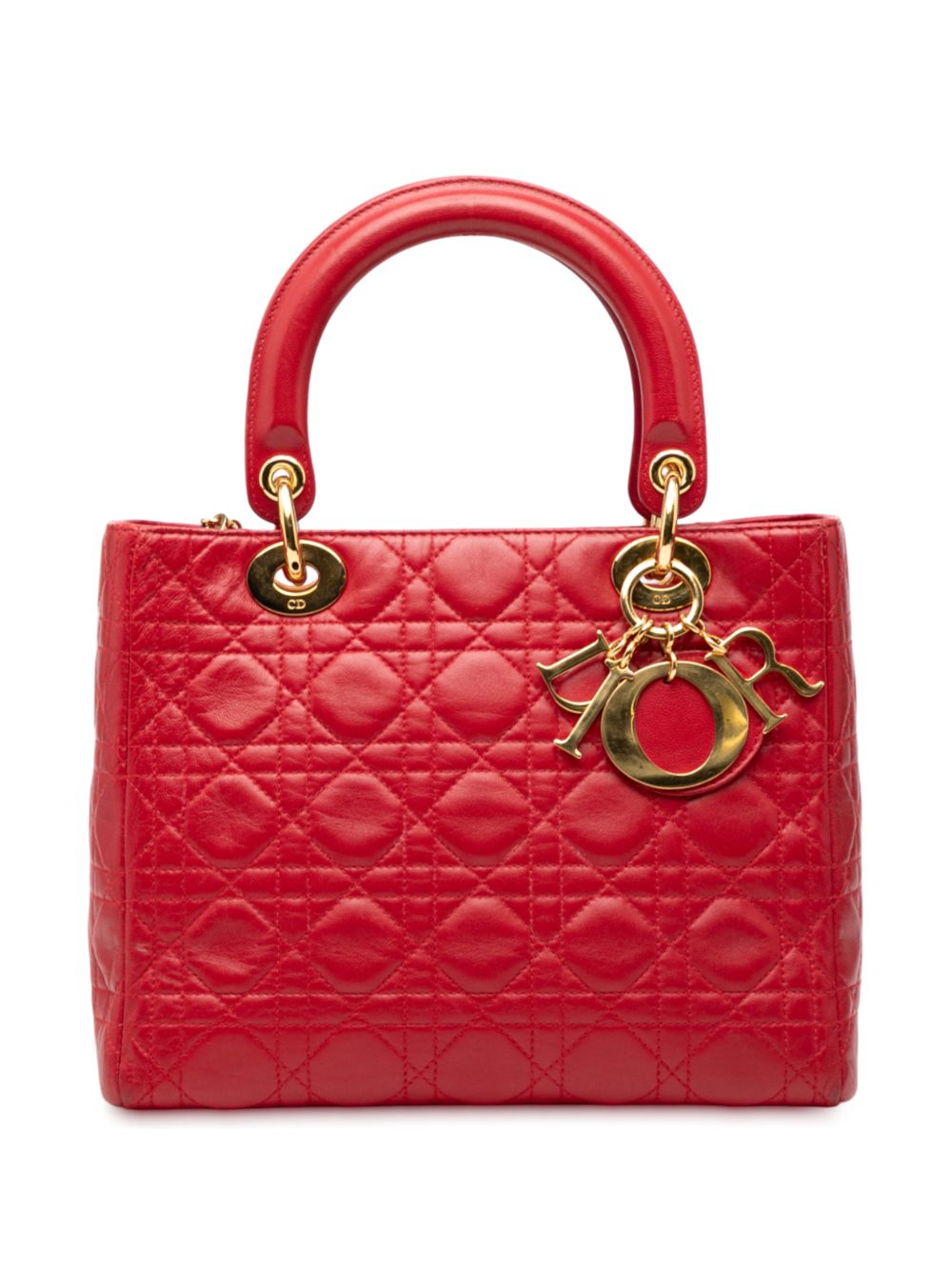 1997 Medium Lambskin Cannage Lady Dior satchel