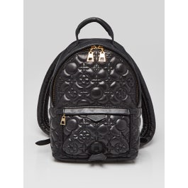 Louis Vuitton Louis Vuitton Black Malletage Leather Flower Palm Springs PM Backpack Bag