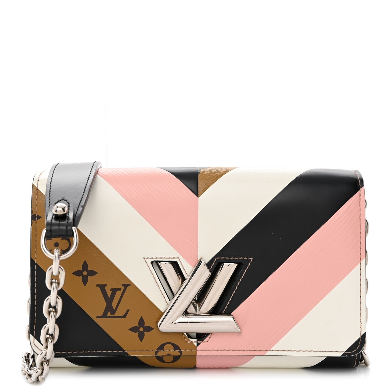 Louis Vuitton Epi Reverse Monogram Twist Chain Wallet Rose Ballerine