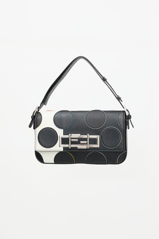 Leather Polka Dot Baguette Bag