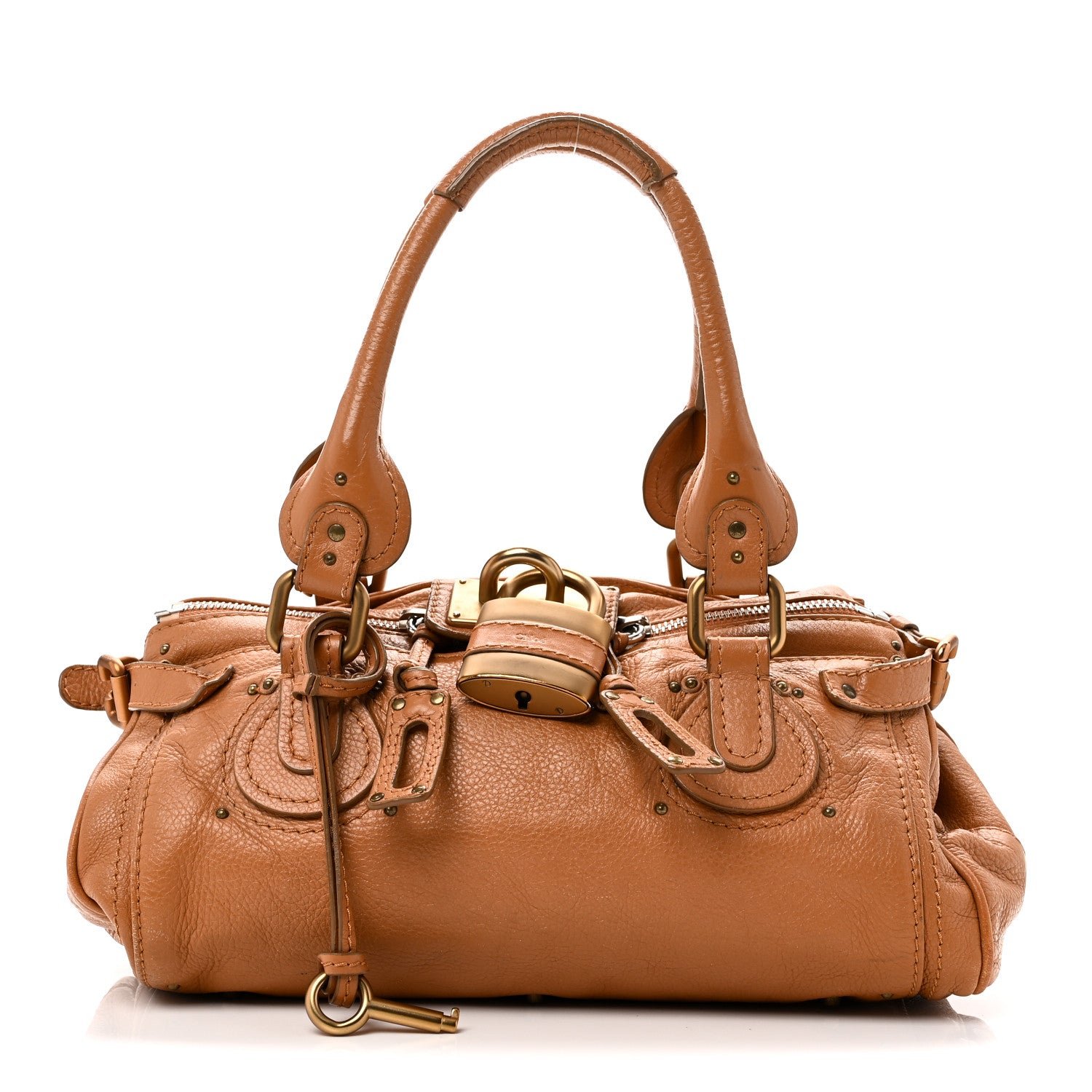 Chloe Calfskin Medium Paddington Satchel Tan