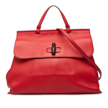 Large Calfskin Bamboo Daily Satchel