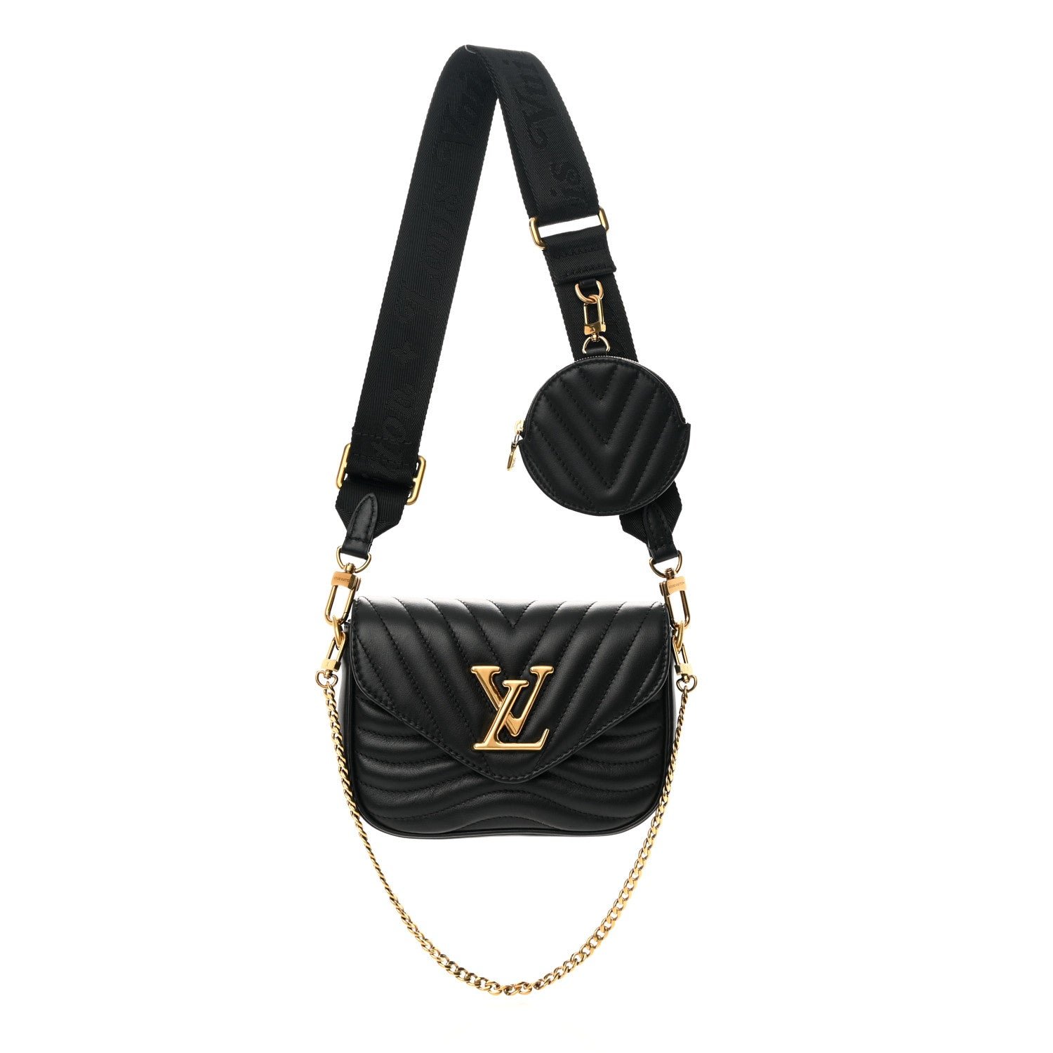 Louis Vuitton Calfskin New Wave Multi Pochette Black