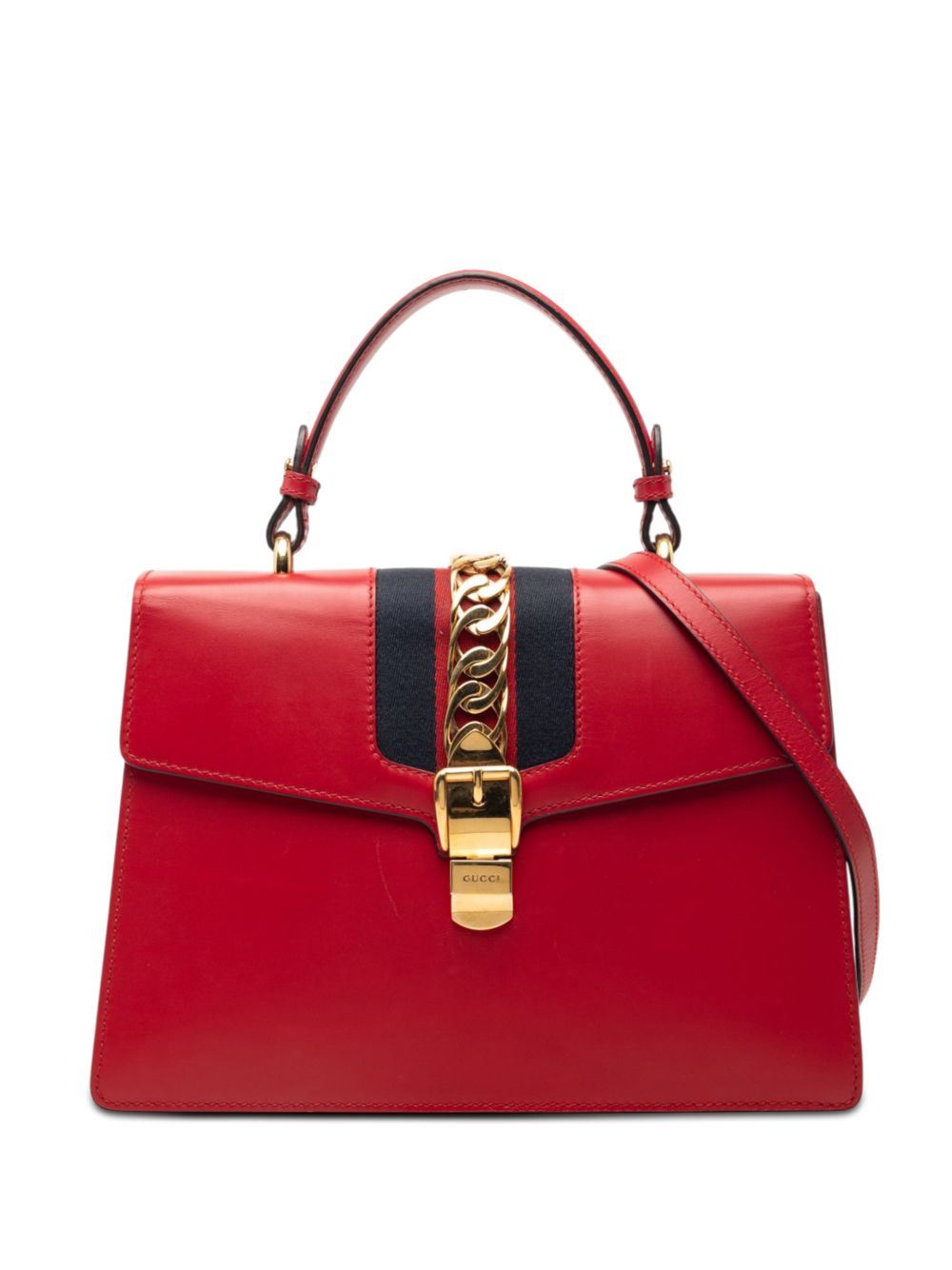 2016-2026 Medium Leather Web Sylvie Top Handle Bag satchel