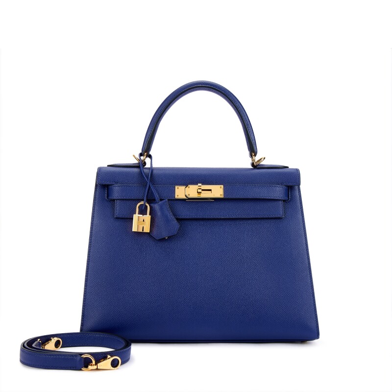 Hermes Bleu Encre Epsom Kelly 28 Sellier Gold Hardware, 2018
