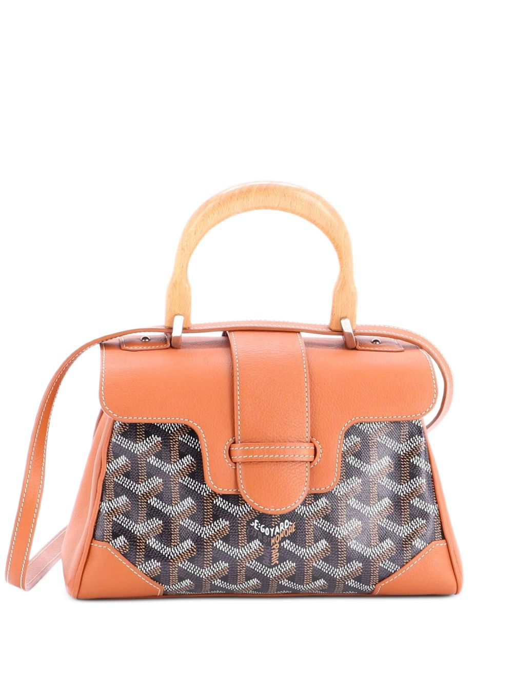 Saigon Top Handle Bag Coated Canvas with Leather Mini shoulder bag