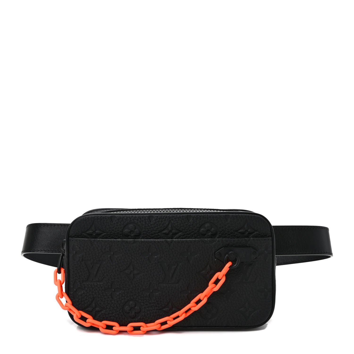 Louis Vuitton Taurillon Monogram Uniformes Solar Ray Soft Pochette Volga Belt Bag Black