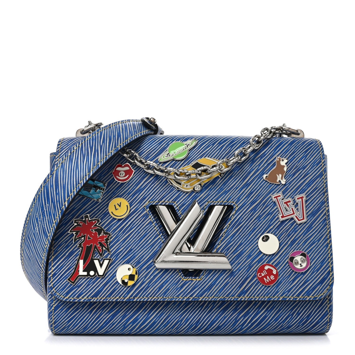Louis Vuitton Epi Pins Twist Shoulder Bag MM Denim Light