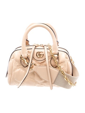 Double G Gg Matelasse Leather Mini Bag 3Way Chain Shoulder Crossbody Handbag Pink Mini