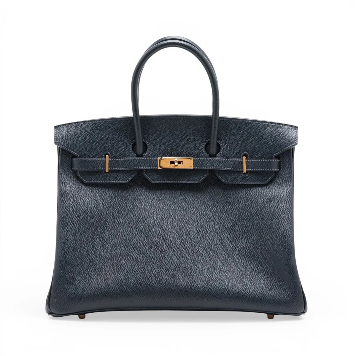 Hermès Birkin 35 Le Tournay Cushbell Blue Indigo Gold Metal Fittings