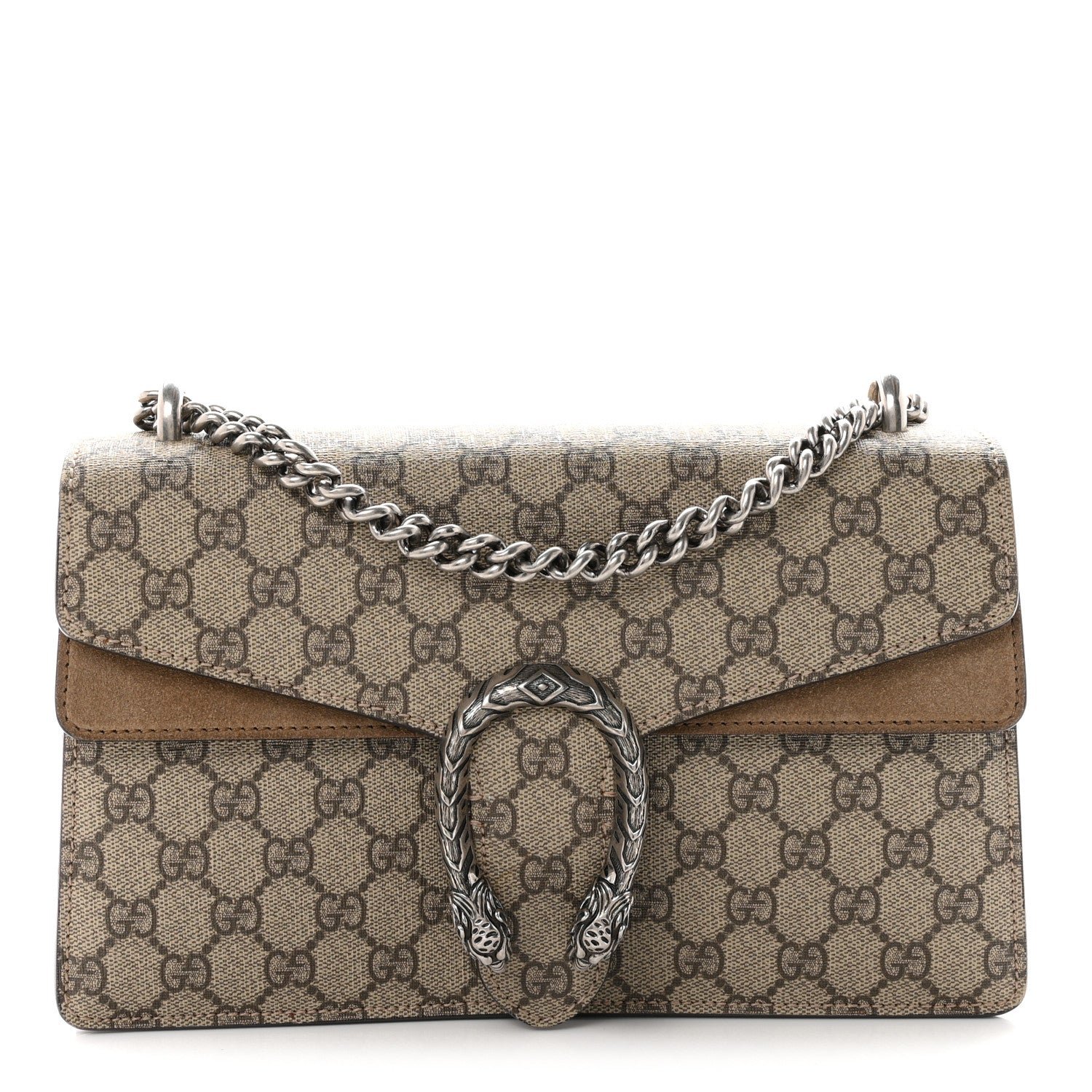 Gucci GG Supreme Monogram Small Dionysus Shoulder Bag Taupe